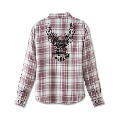 HARLEY-DAVIDSON  Classic Eagle Plaid Shirt – Grape Shake