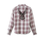 HARLEY-DAVIDSON  Classic Eagle Plaid Shirt – Grape Shake